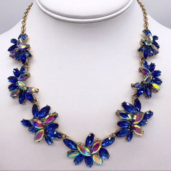 J. Crew Jewelry - J. Crew Blue Aurora Borealis Crystal Necklace
